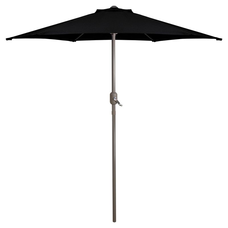 Northlight 7.5ft Outdoor Patio Market Umbrella with Hand Crank, Black, 1 of 6