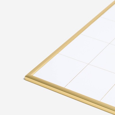 Gold Aluminum Frame Magnetic Dry Erase Calendar Board, 16" x 20"