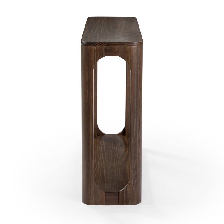 Plank+Beam 46" Forma Console Table, Solid Wood Rounded Edge Sofa Table with Storage Shelves, Narrow Entryway Table, 3 of 6