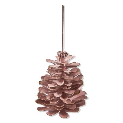 tagltd Paper Pinecone Hanging Christmas Ornament XMAS Festive Winter Holidays Artificial Real Pine Tree Home Décor Decoration Lilac