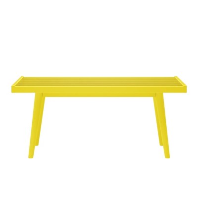 Mid-Century Yellow Pine and Birch Entryway Bench