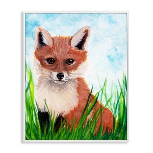 Stupell Industries Baby Fox in Grass Framed Giclee Art - 1 of 4