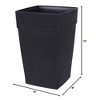 DCN Harmony Self-Watering Tall Patio Planter, Black, 8in - 2 of 3