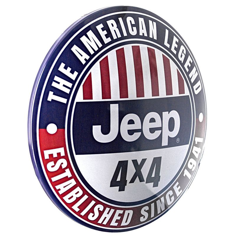 15&#34; x 15&#34; Licensed Jeep 4X4 Dome Metal Sign Dark Blue/Red - American Art Decor, 5 of 6