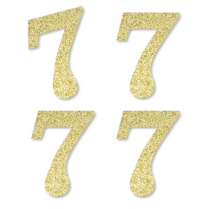 Big Dot of Happiness Gold Glitter 7 - No-Mess Real Gold Glitter Cut-Out Numbers - 7th Birthday Party Confetti - Set of 24 - 1 of 4
