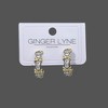 X's and O's Half Hoop Earrings for Women Two Town Gold Plated CZ Ginger Lyne Collection - 2 of 4
