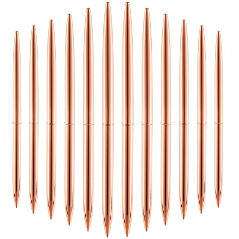 Juvale 12 Pack Ballpoint Rose Gold Pens For Women And Men, Business  Students, Teachers, Office Supplies, New Employee Welcome Gifts, Guestbook,  6.4 : Target