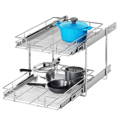 Pull Out Cabinet Organizer, Heavy Duty Cabinet Pull Out Shelves, Slide Out Drawers Organization for Kitchen