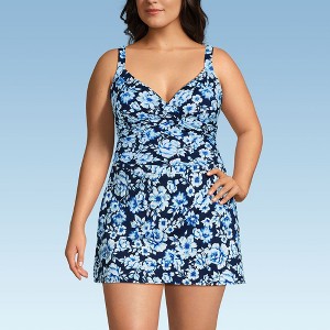 Lands' End Women's V-Neck Wrap Midkini Top - 1 of 3