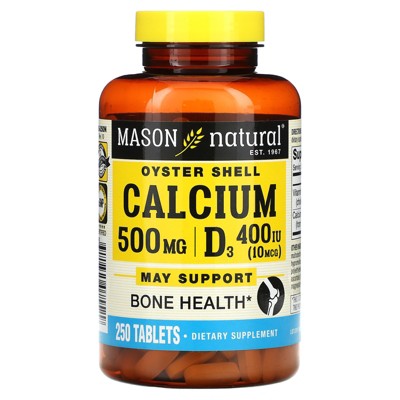 Mason Natural Oyster Shell Calcium Plus D3, 250 Tablets