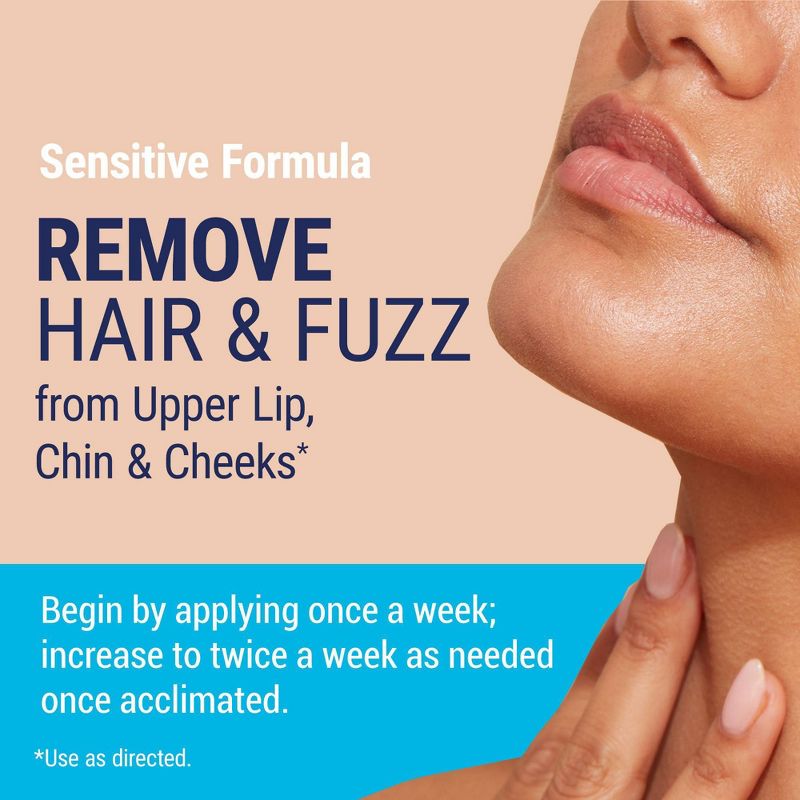 Nair Prep &#38; Smooth Facial Hair Removal Cream for Women Sensitive - 1.76 oz, 3 of 13