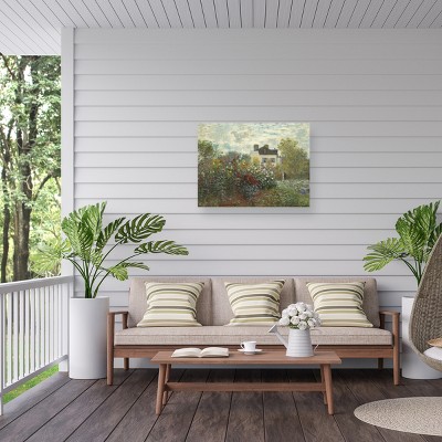 Claude Monet's Garden in Argenteuil Outdoor Canvas Wall Art, 14x19