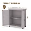 NicBex Small Outside Potting Bench Wooden Outdoor Garden Work Table with Metal Tabletop and Storage Cabinrt - 3 of 4