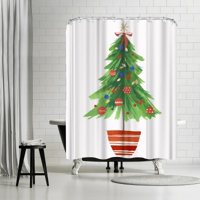 Holiday Decorated Tree by PI Creative Holiday Collection Shower Curtain - Americanflat