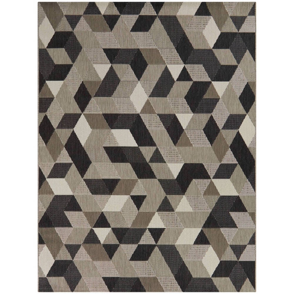  x 7' Felix Modern Geometric Rectangular Indoor/Outdoor Rug Brown