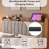 TackView Floating Bed Frame with LED Lights, Modern Upholstered Platform Bed with Headboard & USB Charging Station, No Box Spring - 3 of 4