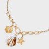 Shell And Starfish Drop Long Necklace - A New Day™ Neutral/Gold - 4 of 4