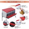 3/ 4 Hole Metal Chicken Nesting Box with Removable Roll-Out Tray Easy Egg Collection & Clean Galvanized Steel Laying Box, for Backyard Coop Orange - 4 of 4