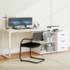 Costway L-Shaped Desk with Power Outlet 55" Reversible Computer Desk with 3 Drawers Brown/White - 4 of 4