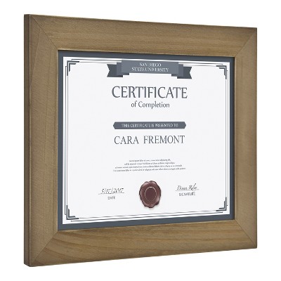 Classic Rustic Brown Wood Certificate Frames, 8.5x11, Set of 4