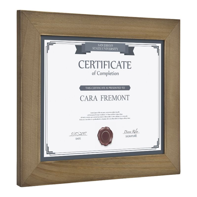 DesignOvation Museum Rectangle Wood Document Frame, 8.5x11, Rustic Brown, 4 of 9