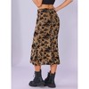 INSPIRE CHIC Floral Print Elastic High Waist Flowy Fishtail Mid Skirt - 3 of 4