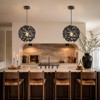 CityFurn 1-Light Modern Black Metal Globe Pendant Light for Dining Room - 3 of 4