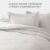Cloud Weave Textured Comforter Set, Plush All-Season Down Alternative, Ultra Soft, 3-Piece Set - Becky Cameron - 3 of 4
