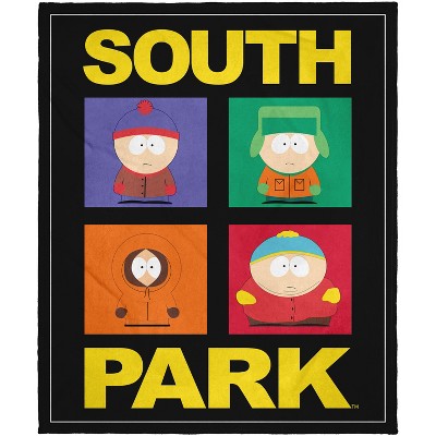 Intimo South Park Stan Marsh Kyle Cartman Kenny McCormick Color Frames Throw Blanket Multicoloured