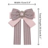 Elerevyo Women Ribbon Brooch Pin Striped Long Tail Bow Ties - 2 of 4