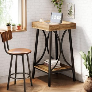 Tribesigns 36-Inch Industrial Bar Table, 2-Tier Metal High Top Table for Kitchen, Dining Room, Home Bar & Cafe, Counter Height Bistro Table - 1 of 4