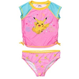 Pokemon Pikachu Girls Rash Guard and Bikini Bottom Little Kid to Big Kid - 1 of 4