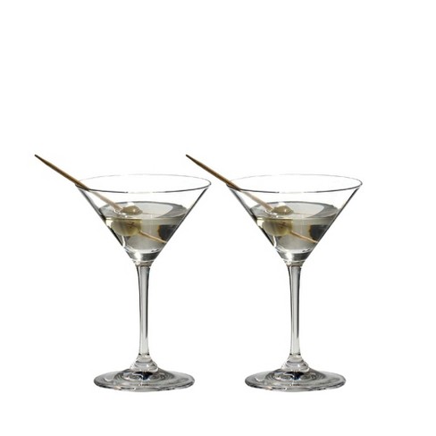 Riedel 6416/77 Vinum Dishwasher Safe Crystal Inverted Cone Shaped Martini Cocktail Glass Set, 4.58 Ounce, (2 pack) - image 1 of 4