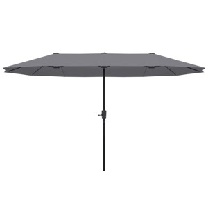 Ainfox 13ft Outdoor Patio Umbrella Double-sided Deck Pool Umbrella with 1.5 Inch Pole, Fade Resistant  for Porch, Market, Backyard - 1 of 4