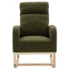 NicBex Accent Chair Modern Upholstered Rocking Chair Glider Chair with Solid Wood Legs with Side Pocket Lounge Chair, Dark Green - 4 of 4