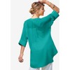 Jessica London Women's Plus Size Hi-Low Linen Tunic - 3 of 4