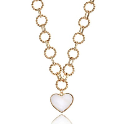 Women's Gold Mother-of-Pearl Heart Necklace