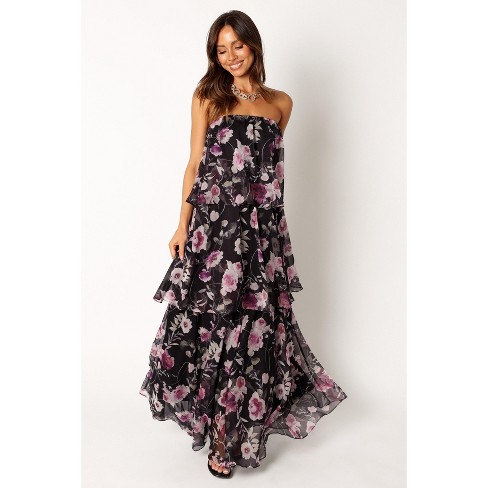 Naira Pleated Maxi Dress - Black - Petal & Pup USA