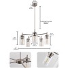 YANSUN 5-Light Pendant Light in Brushed Nickel with Clear Glass Shades, perfect for Kitchen or Bedroom - 4 of 4
