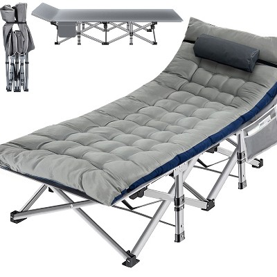 Musment Folding Bed Cot with Pillow, 2 Sided Mattress Heavy Duty Folding Sleeping Cot Guest Bed