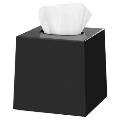 Dwellza Home Square Plastic Decorative Facial Tissue Box Cover Fits Any Vanity Countertop, Bedroom Dresser, Office, Or Bathroom Decor