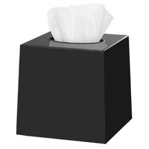 Dwellza Home Square Plastic Decorative Facial Tissue Box Cover Fits Any Vanity Countertop, Bedroom Dresser, Office, Or Bathroom Decor - 1 of 4
