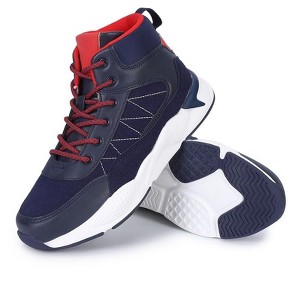 Kids Hiking Boots Outdoor Trekking Shoes Boys Mid Lace Comfortable Anti-Slip Trail Running Athletic Sneakers - 1 of 4