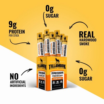 Tillamook Zero Sugar Teriyaki Individually Wrapped Meat Stick - 9g Protein - 1oz