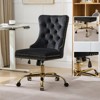RISOKEYS Velvet Upholstered High Back Desk Chair,360° Swivel Adjustable Height Office Chair,with Golden Metal Base for Home Office,Study - 4 of 4