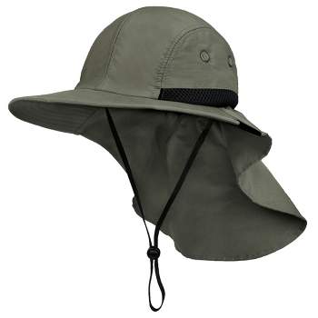  Tirrinia Sun Hat with Neck Flap for Men，Wide Brim Fishing  Hat，UPF 50+ Foldable Waterproof Caps, Fishing Camping Hiking Gardening-  Kahki : Sports & Outdoors