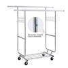 AZL1 Life Concept Garment Rack Double with Shelves 800lbs Capacity Rolling Collapsible Adjustable for Home Commercial Use, Silver, 50.79"*22.75"*5.39" - 2 of 4