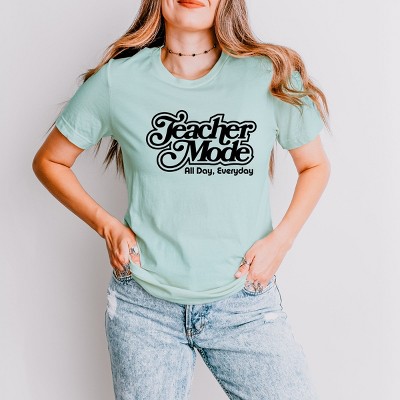 Simply Sage Market Teacher Mode Everyday Short Sleeve Tee - L - Seafoam