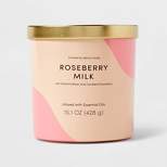 15.1oz Candle Color Block Artwork Roseberry Milk Pink/Tan - Opalhouse™