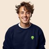 Dalix Alien Embroidered Fleece Crewneck Long Sleeve Sweatshirt Mens - 3 of 4